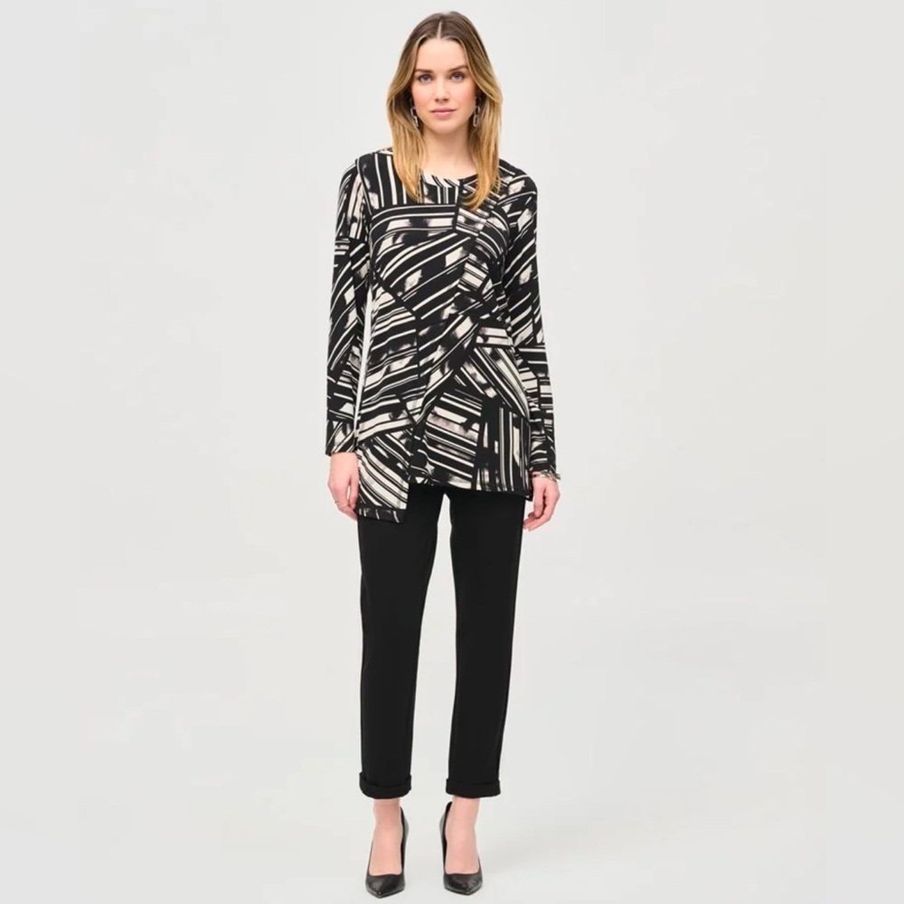 Joseph Ribkoff Heavy Knit Pull On Slim Fit Rolled Cuff Crop Pants